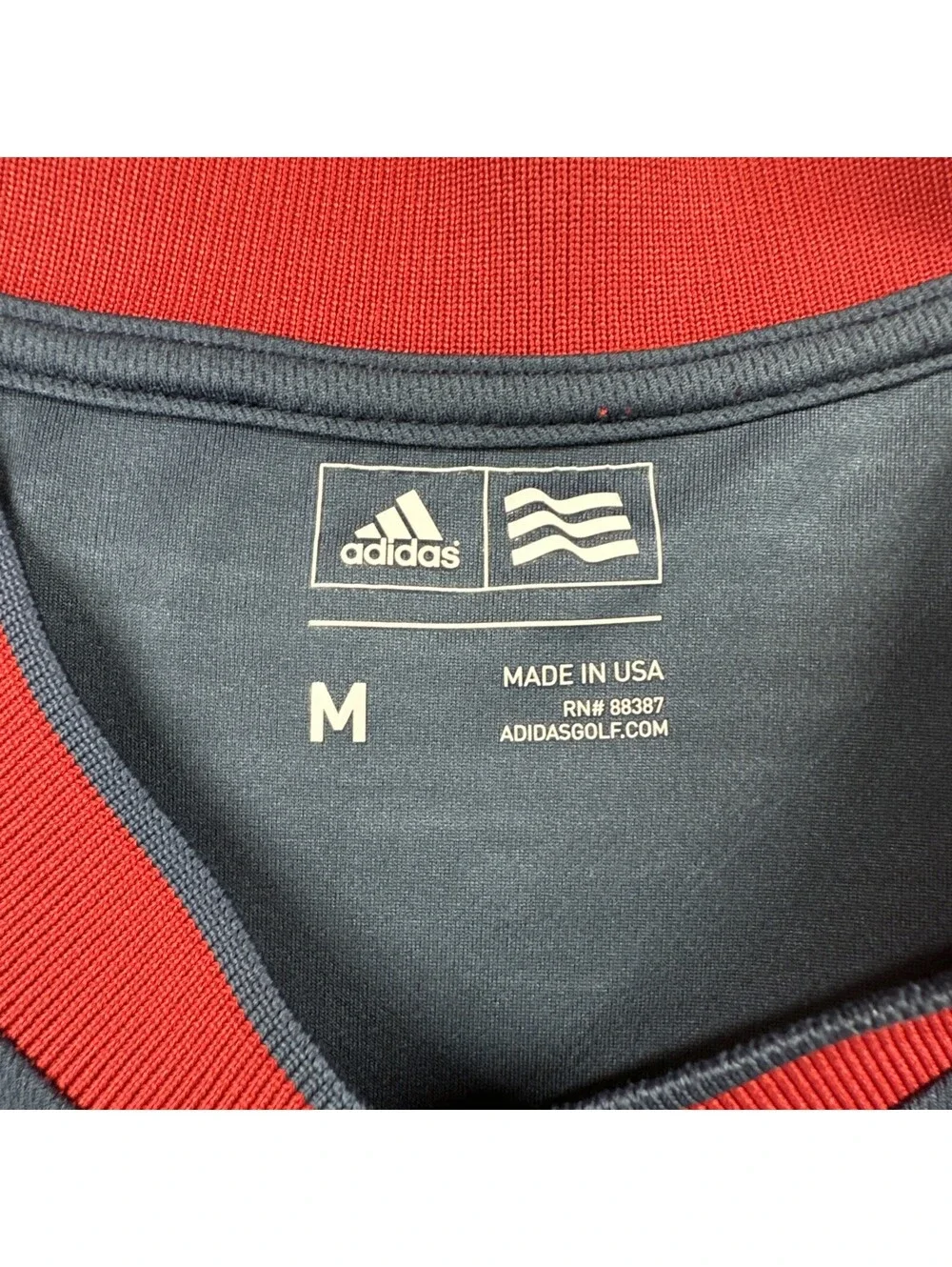 Adidas x USA Golf Shirt Mens Medium Red White Blue Olympic Team Colorblock Polo